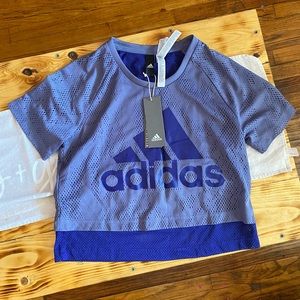 Adidas Purple Mesh Crop Top